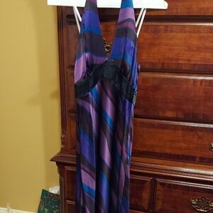 Cache Purple and Blue Striped Dress